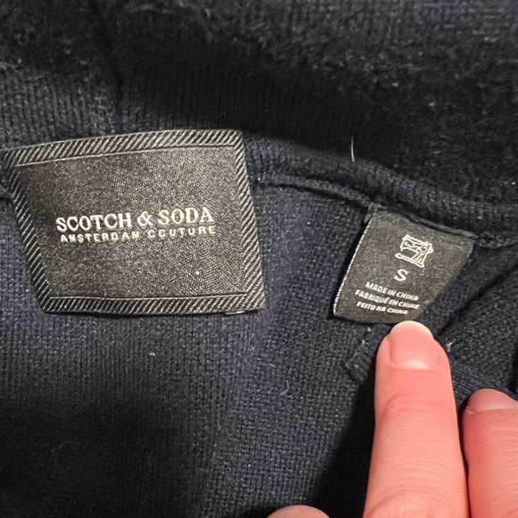 SCOTCH & SODA Over-sized Wool-blend Hoodie, Navy, S - Picture 8 of 8